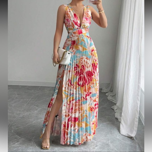 NEW - Floral Maxi Dress with Slit